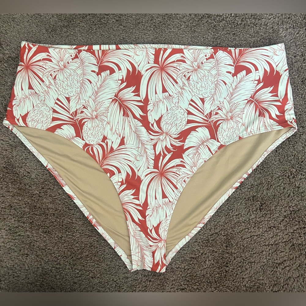 Rust and Cream Tropical Old Navy Bikini Bottoms